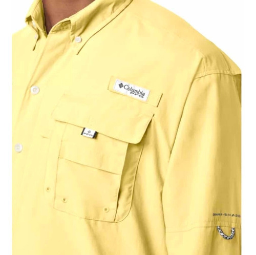 Camisa Pfg Columbia Bahama Ii Color Amarillo Talla M