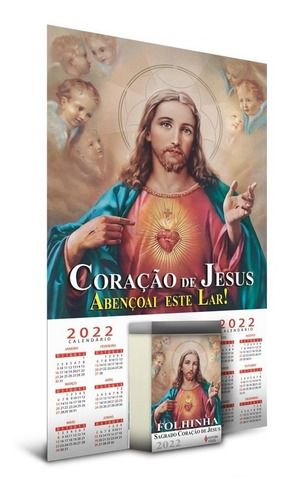 Imagem 2 de 2 de Folhinha Sagrado Coração De Jesus - 2022