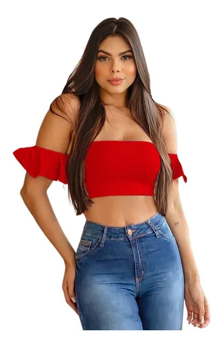 Mesa final Pantera Ver a través de Blusa Campesina Roja | MercadoLibre 📦