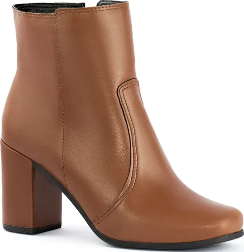 Bota Cano Curto Salto Alto Grosso Bico Quadrado Confortável Bota Cano Curto Salto Alto Grosso Bico Quadrado Confortável