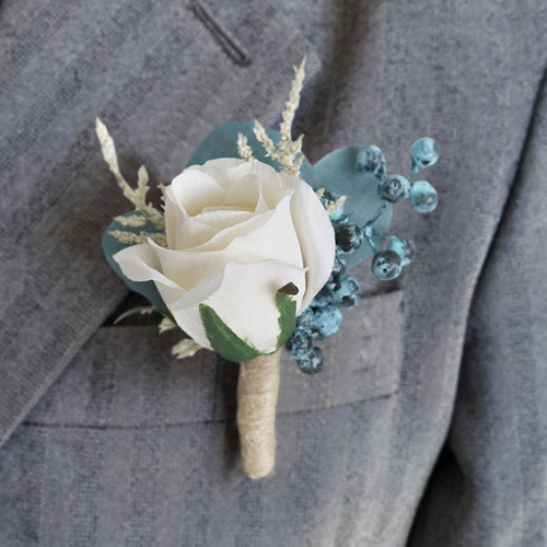 Corsage, Artificial Simple Prom Party Flores En El Pecho