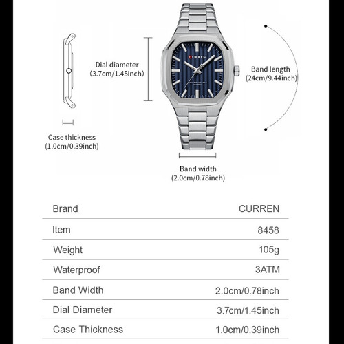 Relojes Impermeables De Acero Inoxidable Curren8458 Fashion