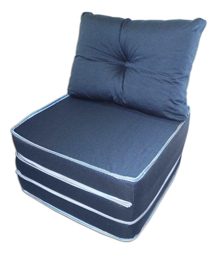 Colchón multiusos Puff con almohada individual, 3 en 1, color azul