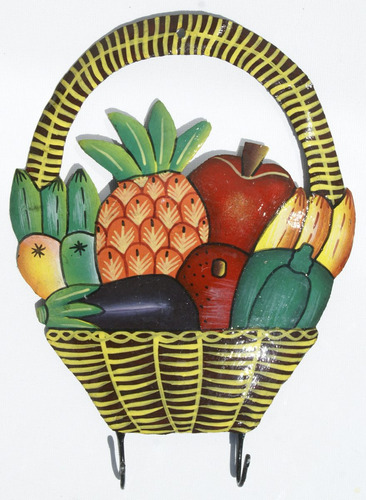 Las Frutas Pintadas Decoracion Hecha A Mano Arte Metal 38cm