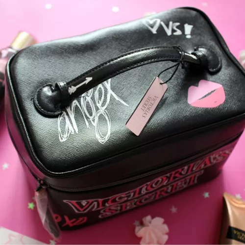 Kit Victorias Secret Maleta Viagem E Necessaire Lace Black