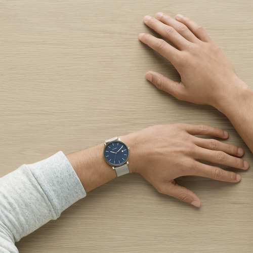 Reloj Caballero Skagen Hagen Skw6327 Color Plata De Acero Color De La Correa Plateado