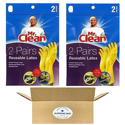 Mr. Guantes Reutilizables De Látex Grandes Pack De 2 (...