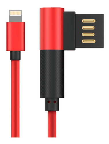 Cable Da iPhone Mallado Lateral Rojo Dt0012ard