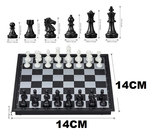 Mini Tablero Ajedrez Magnetico Juego De Mesa Portatil 14cm