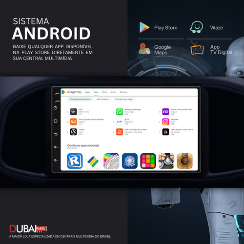 Central Multimidia Android Auto Chevrolet Onix 2019 2020