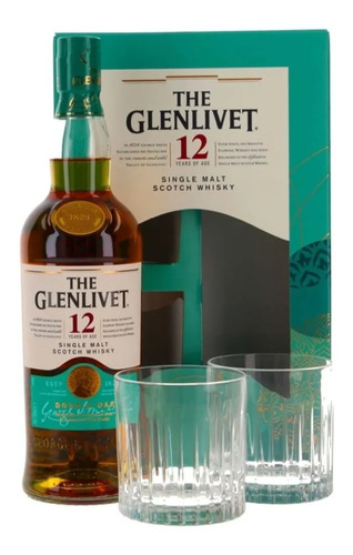 Whisky The Glenlivet 12 Anos 700ml - 40% + 2 Copos