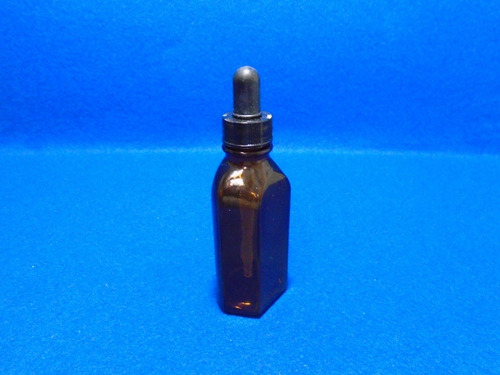 Frasco Gotero Oval De Vidrio Ambar De 60 Ml Caja C/12 Piezas Ambar