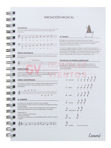 Cuaderno Pentagramado Leonard A4 Espiralado De 50 Hojas