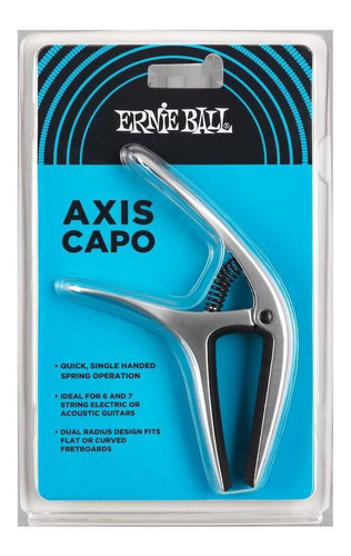 Capotrasto Ernie Ball Axis Para Guitarra, Plata 9601