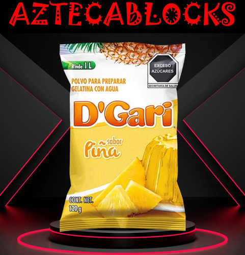 Dgari® 3 Gelatinas De Agua Sabor Piña Rinde Un Litro Wow