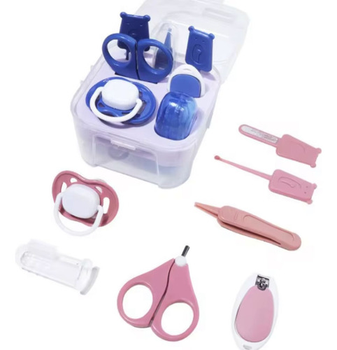 Set De Higiene Y Cuidados Del Bebe Con Cajita Plastica 7 Pcs