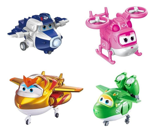Super Wings Transform-a-bot Pack 4 Figuras Articuladas