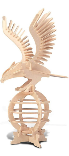 Puzzled Eagle 3d Madera Natural Puzzle