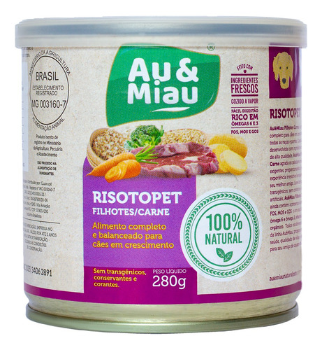 Ração Úmida Au&miau Risotopet Filhotes Carne (cães)