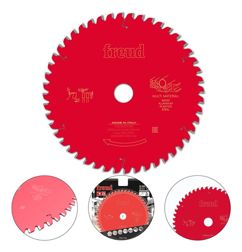 Disco De Serra Circular 250mm Multimaterial Fr23m001m Freud Cor Vermelho