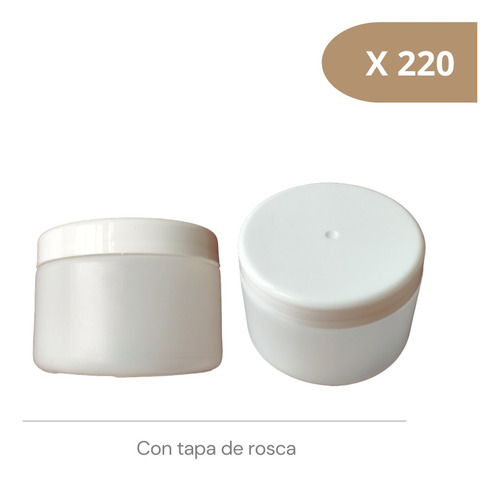 Envase Tarro Plástico 250 Gr Con Tapa- Bulto De 220 Unid