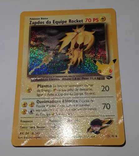 Carta Pokémon Zapdos Da Equipe Rocket Coleção Celebrações - Alfabay - Cubo  Mágico - Quebra Cabeças - A loja de Profissionais e Colecionadores!