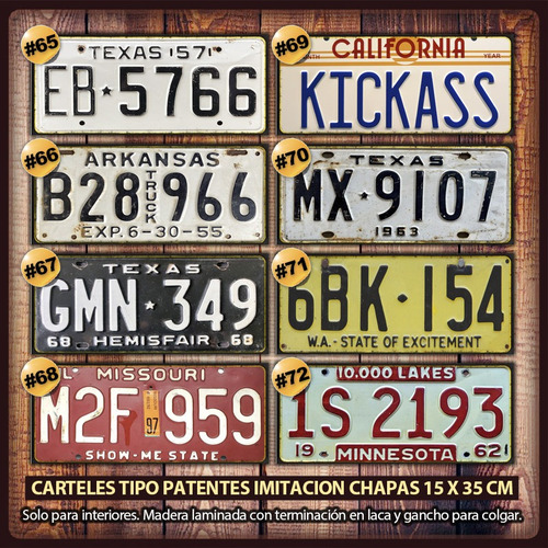 Pack 3 Patentes Carteles Decorativos Vintage - No Son Chapas
