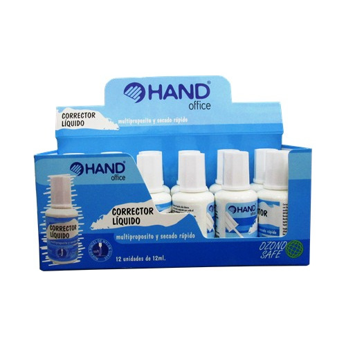 Corrector Líquido Botella 12ml Hand - Caja 12 Unidades