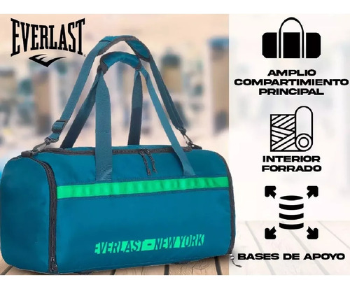Imagen 6 de 9 de Bolso Everlast Deportivo Gym Urbano Amplio Correa De Hombro