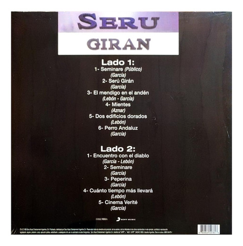 Seru Giran - Seru Giran En Vivo 1 | Vinilo