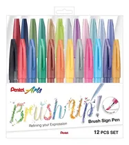 Comprar Pentel Arts Kit Canetas Brush Sign Pen Cartela 24 Canetas Cor Da Tinta 24 Cores