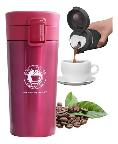 Vaso Térmico Termo Café Te O Agua Premium Acero Inoxidable Rosa Vaso Térmico Café