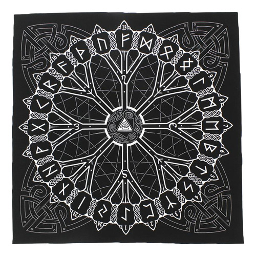 Nórdico Viking Altar Tarot Card Paño Mantel Tapiz Altar