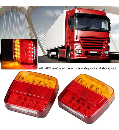 2pcs 12v 20led Doble Colores Luces Traseras Para Remolque
