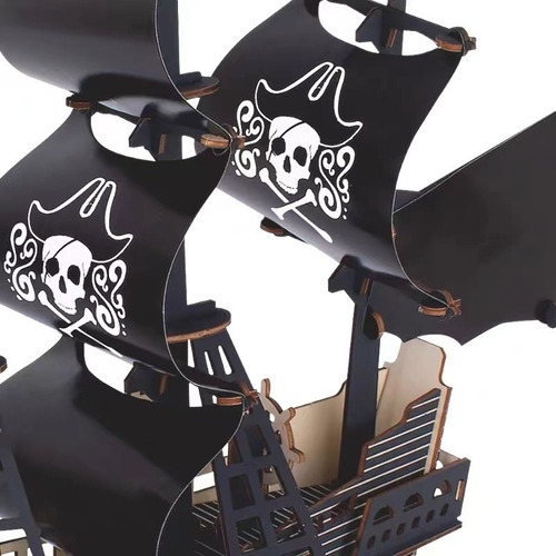 Rompecabezas 3d Perla Negra Pirata Barco Heihutaox