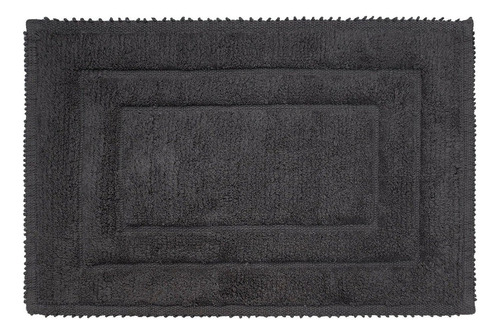 Tapete De Baño Premium Cotton Frame 40x60 Cm Col Varios Env Gris Oscuro