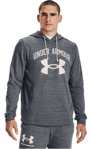 Polera Sudadera Under Armour Rival Terry Big Logo Gris