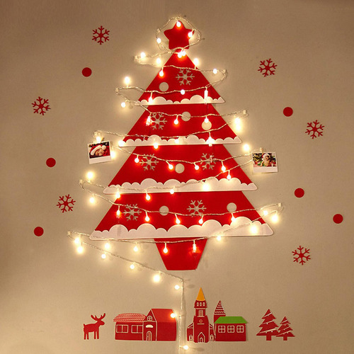 Rbol De Navidad De Pared Led Diy, Árbol Colgante De Pared L