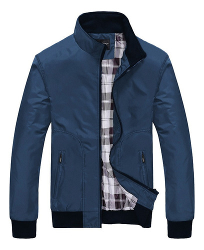 Chamarras Bomber Hombre Casual Color Sólido