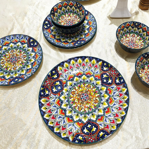 Juos De Vajilla De Mandala De Ya Ju (12 Pc) Sirve 4, Vajilla
