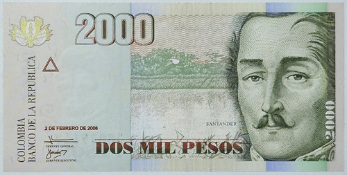 Billete 2000 Pesos 2/feb/2006 Colombia Unc