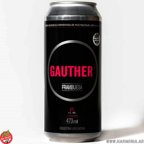 Nueva Gauther Frambuesa Libre De Gluten 6 Latas X 473 Ml