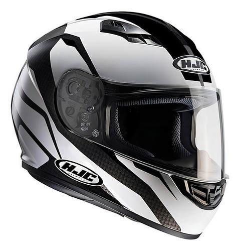 Casco de moto Hjc Cs 15 Sebka con pintura de carbono negro