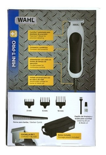 Imagen 2 de 2 de Maquina Patillera Wahl Profesional Mini T-pro Trimmer Barba