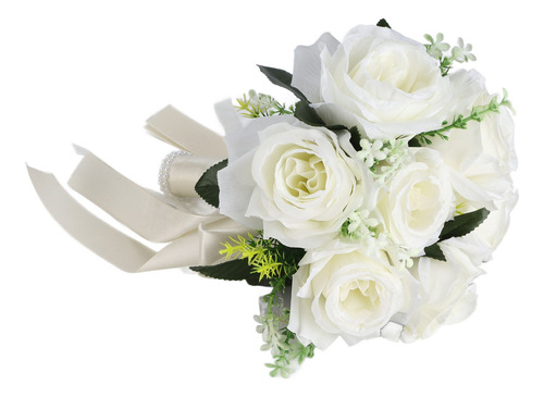 Ramo De Flores Artificiales Para Bodas, Rosa De Simulación D