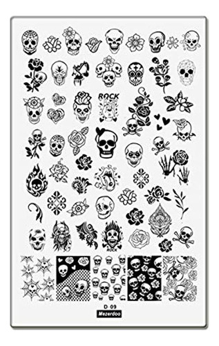 Plantillas De Estampado De Calavera, Diseño De Flo