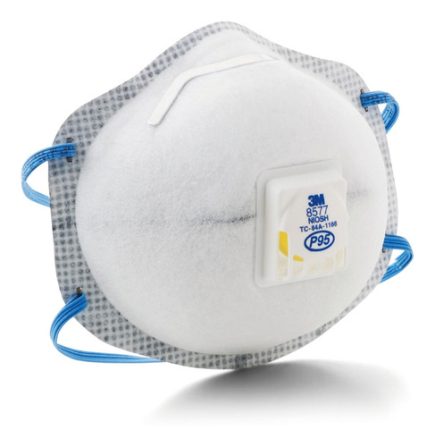 Imagen 3 de 4 de Respirador Mascarilla 3m P95 8577 Con Valvula Caja 10 Unid