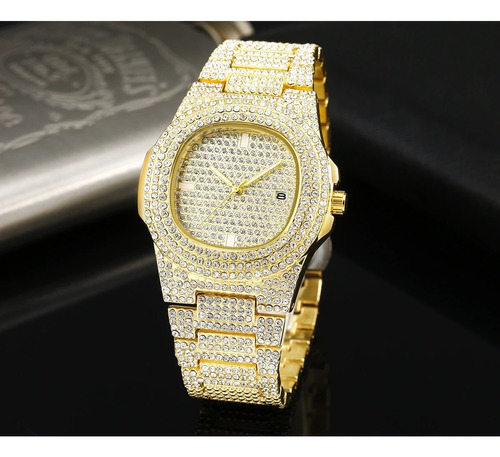 Reloj Unisex Strass Brillo Ice Calendario. Exclusivo!!