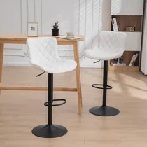 Comprar Taburetes De Bar Blancos Juego De 2 Sillas De Bar Giratorias