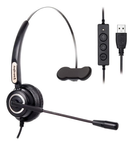 Voicejoy Call Center Auriculares Monoaurales Con Cable Con C